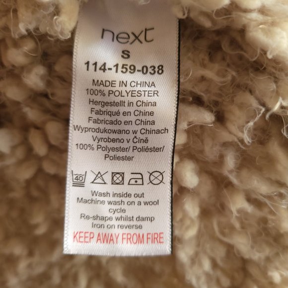 next Beige Furry Vest w/ Side Pockets, Size Small - Picture 6 of 6